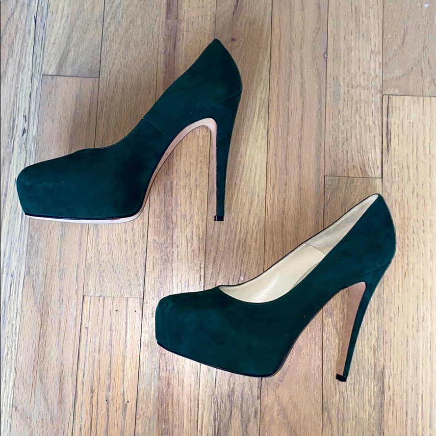 Brian Atwood Never Worn Emerald Green Heels